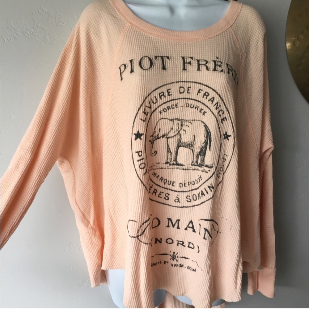 Free People Oversized Waffleknit Top